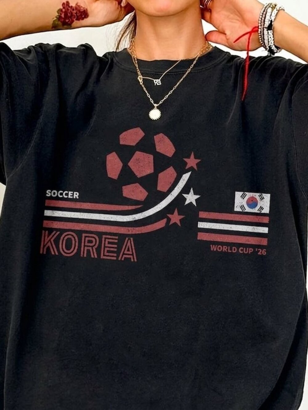 Vintage Korea Soccer Tee, Retro Football Fan Graphic Shirt